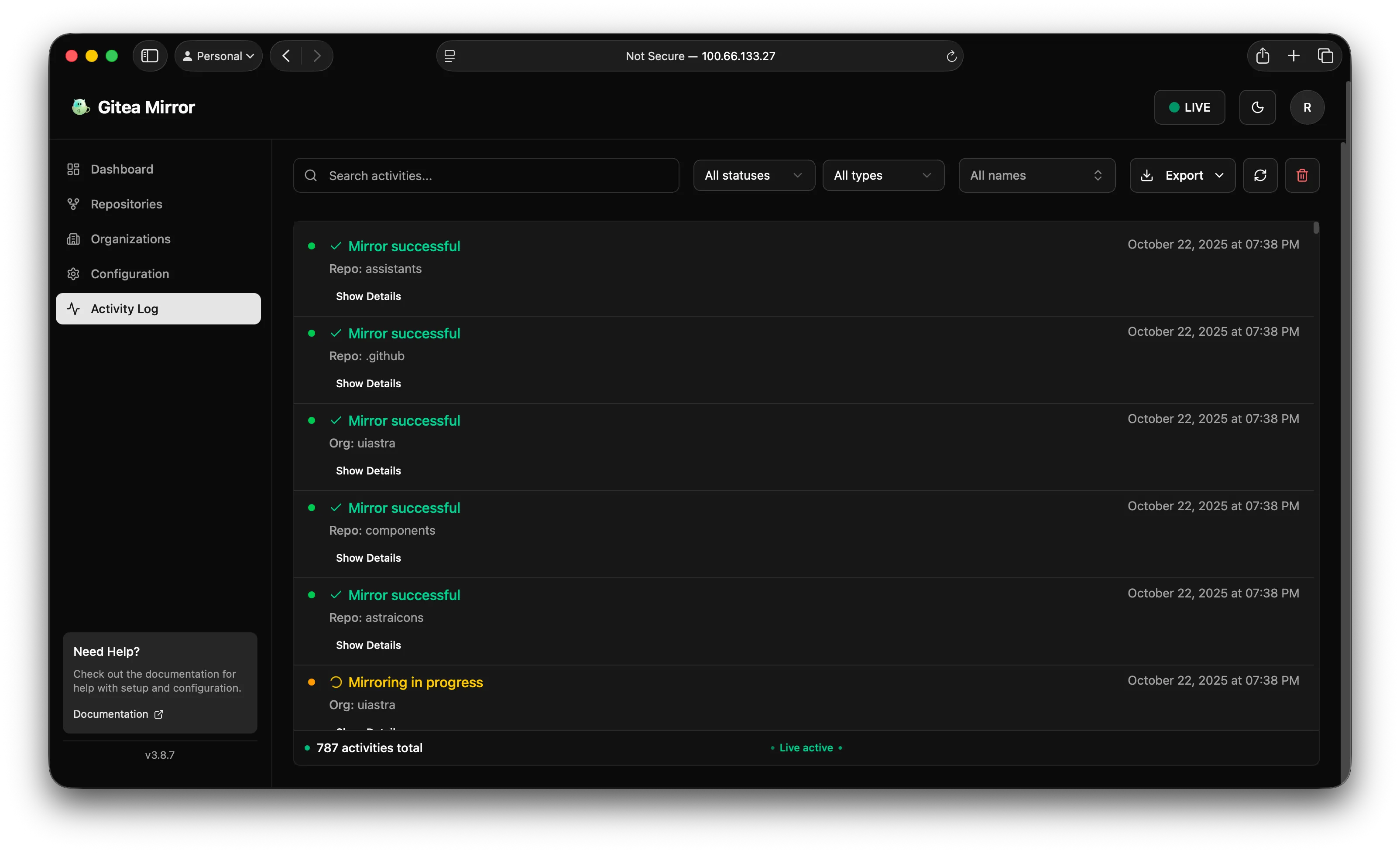 Activity Monitoring