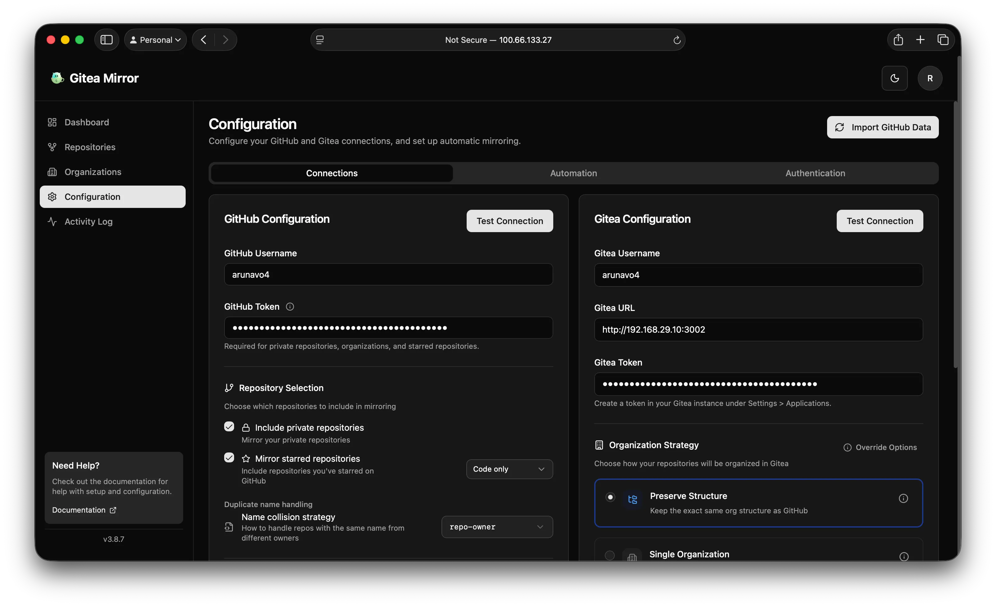 Configuration